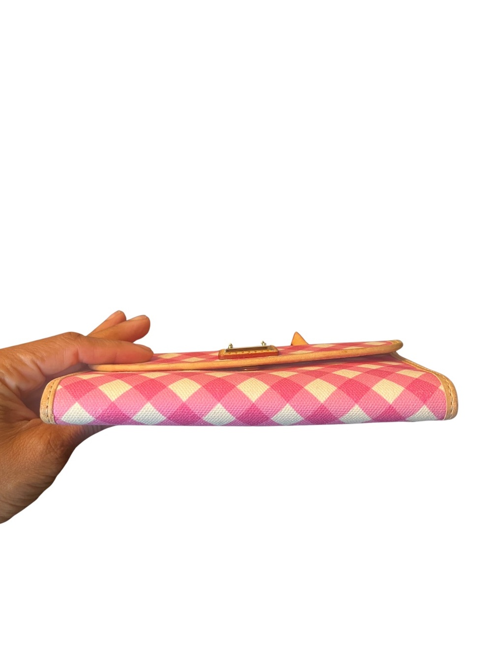 Dooney & Bourke Pink Gingham Continental Wallet - Picture 3 of 10